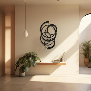 Abstract Circular Metal Wall Art, Minimal Circles Wall Sculpture, Geometric Deco, Interior Decoration