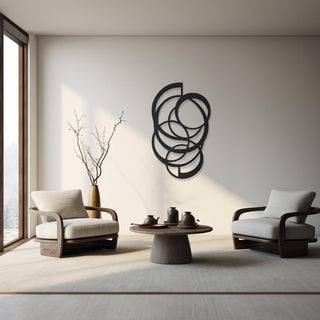 Abstract Circular Metal Wall Art, Minimal Circles Wall Sculpture, Geometric Deco, Interior Decoration
