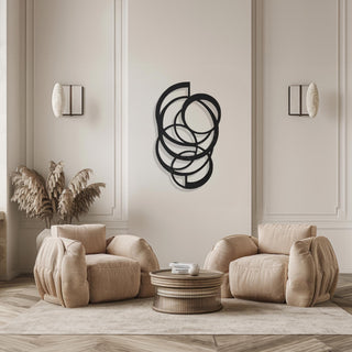 Abstract Circular Metal Wall Art, Minimal Circles Wall Sculpture, Geometric Deco, Interior Decoration