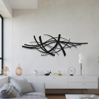 Abstract Metal Wall Sculpture, Modern Curved Wall Art, Contemporary Art for Living Room and Office Decor
