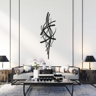 Abstract Metal Wall Sculpture, Modern Curved Wall Art, Contemporary Art for Living Room and Office Decor
