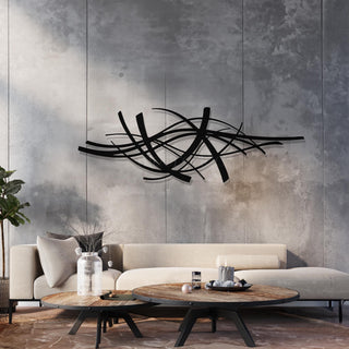 Abstract Metal Wall Sculpture, Modern Curved Wall Art, Contemporary Art for Living Room and Office Decor