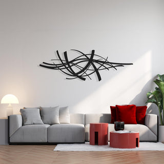 Abstract Metal Wall Sculpture, Modern Curved Wall Art, Contemporary Art for Living Room and Office Decor