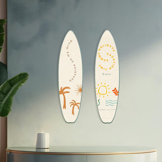 Decorative Surfboard Metal Wall Art, Coastal Wall Sculpture, Sea Decoration, Summer Inspiration Decor