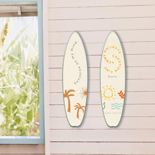Decorative Surfboard Metal Wall Art, Coastal Wall Sculpture, Sea Decoration, Summer Inspiration Decor