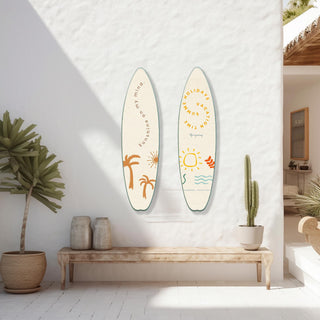 Decorative Surfboard Metal Wall Art, Coastal Wall Sculpture, Sea Decoration, Summer Inspiration Decor