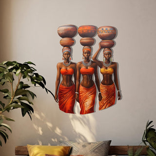 Afro Woman Metal Wall Art, Black Ladies Decor, Female Body Wall Decoration, Woman Figure Art
