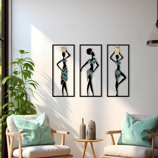 Afro Woman Art, Metal Wall Sculpture, Female Body Wall Art, Tribal Home Decoration