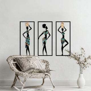Afro Woman Art, Metal Wall Sculpture, Female Body Wall Art, Tribal Home Decoration