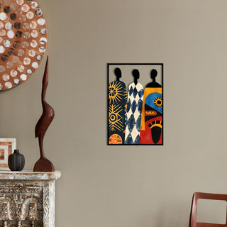 Trio Abstract Metal Wall Art with Colorful Design, Bohemian Wall Hanging, Living Room Decoration