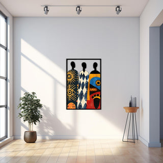 Trio Abstract Metal Wall Art with Colorful Design, Bohemian Wall Hanging, Living Room Decoration