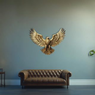 Gold Eagle Metal Wall Decor, Modern Wall Hanging with Bird Design, Farm House Decoration