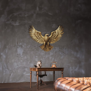 Gold Eagle Metal Wall Decor, Modern Wall Hanging with Bird Design, Farm House Decoration