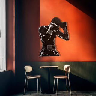 Boxer Metal Wall Decor, Sports Gym Wall Art, Modern Wall Hanging