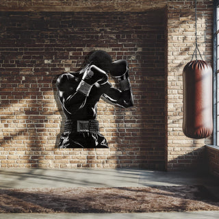 Boxer Metal Wall Decor, Sports Gym Wall Art, Modern Wall Hanging