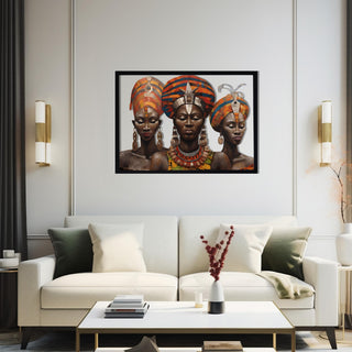 African Women Potrait Wall Art, Trio Goddess Metal Art, Black Ladies Decoration, Modern Wall Hanging