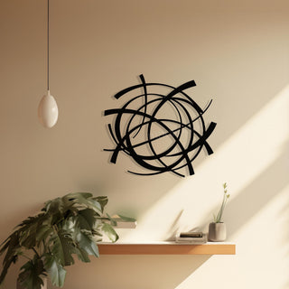 Minimal Circular Metal Wall Sculpture, Modern Curved Design, Geometric Decor, Abstract Circles Wall Art