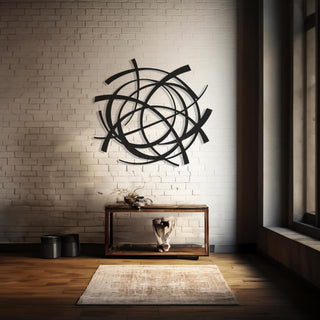 Minimal Circular Metal Wall Sculpture, Modern Curved Design, Geometric Decor, Abstract Circles Wall Art