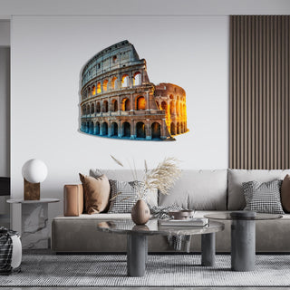 Colosseum Metal Wall Art, Rome Architecture Wall Sculpture, Italian City, Travel Art