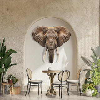 Colorful Elephant Head Metal Wall Sculpture, Majestic Elephant Design, Safari Wall Decoration