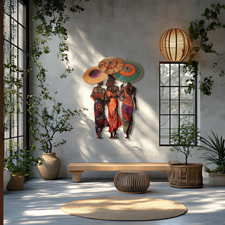 Black Ladies Decor, Afro Women Wall Art, Colorful Metal Art, Trio Wall Hanging