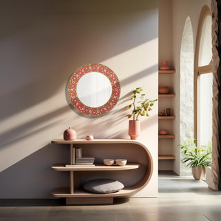 Whimsical Floral Metal Wall Mirror, Nature Wall Art, Botanical Design, Living Room Decoration