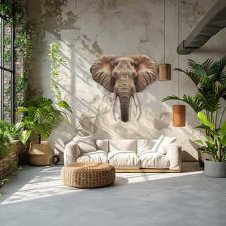 Colorful Elephant Head Metal Wall Sculpture, Majestic Elephant Design, Safari Wall Decoration