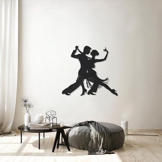 Dance Couple Metal Wall Sculpture, Artistic Tango Dance Wall Art for Home Bar or Dance Studio