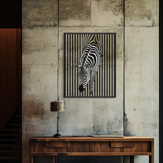 Zebra Metal Wall Sculpture with Abstract Design, Striped Metal Wall Sculpture, Animal Wall Decor