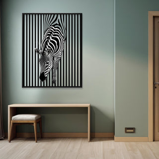 Zebra Metal Wall Sculpture with Abstract Design, Striped Metal Wall Sculpture, Animal Wall Decor