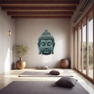 Buddha Head Metal Wall Art, Zen Decor for Yoga Studio or Living Room, Meditation Wall Decor