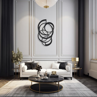 Abstract Circular Metal Wall Art, Minimal Circles Wall Sculpture, Geometric Deco, Interior Decoration