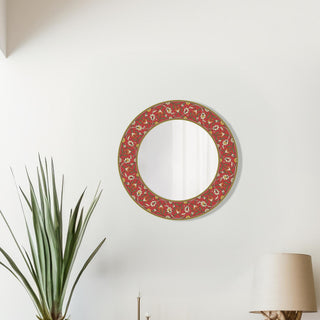 Whimsical Floral Metal Wall Mirror, Nature Wall Art, Botanical Design, Living Room Decoration