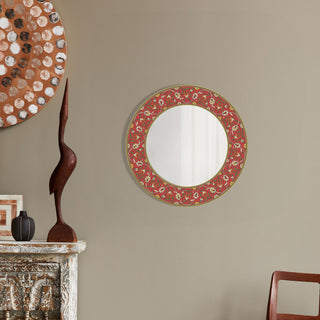 Whimsical Floral Metal Wall Mirror, Nature Wall Art, Botanical Design, Living Room Decoration