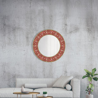 Whimsical Floral Metal Wall Mirror, Nature Wall Art, Botanical Design, Living Room Decoration