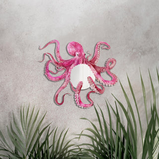 Octopus Metal Wall Mirror, Nautical Home Decor, Coastal Bathroom Decoration, Animal Wall Art