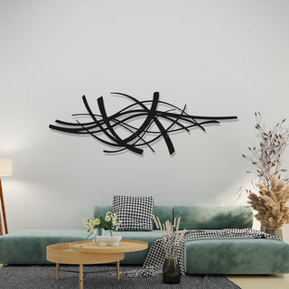 Abstract Metal Wall Sculpture, Modern Curved Wall Art, Contemporary Art for Living Room and Office Decor