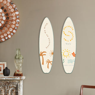 Decorative Surfboard Metal Wall Art, Coastal Wall Sculpture, Sea Decoration, Summer Inspiration Decor