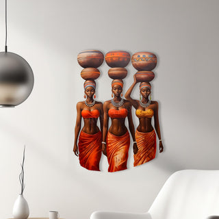 Afro Woman Metal Wall Art, Black Ladies Decor, Female Body Wall Decoration, Woman Figure Art