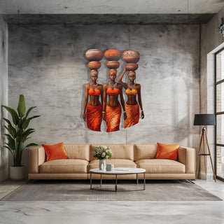 Afro Woman Metal Wall Art, Black Ladies Decor, Female Body Wall Decoration, Woman Figure Art