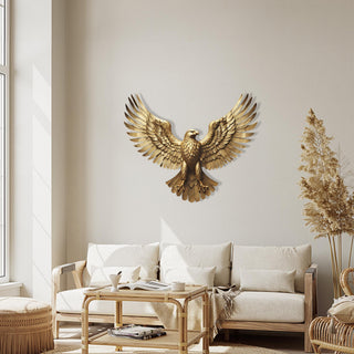 Gold Eagle Metal Wall Decor, Modern Wall Hanging with Bird Design, Farm House Decoration