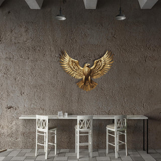 Gold Eagle Metal Wall Decor, Modern Wall Hanging with Bird Design, Farm House Decoration