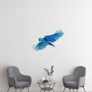 Parrot Design Metal Wall Hanging, Blue Bird Steel Wall Art, Interior Decoration