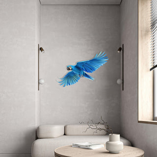 Parrot Design Metal Wall Hanging, Blue Bird Steel Wall Art, Interior Decoration
