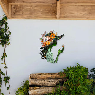 Greenery Floral Woman Wall Art, Butterfly Design, Floral Panel Art, Living Room Wall Decor