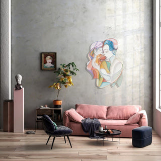 Colorful Family Wall Decor, Romantic Couple Wall Art, Above Bed Wall Decoration