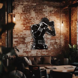 Boxer Metal Wall Decor, Sports Gym Wall Art, Modern Wall Hanging
