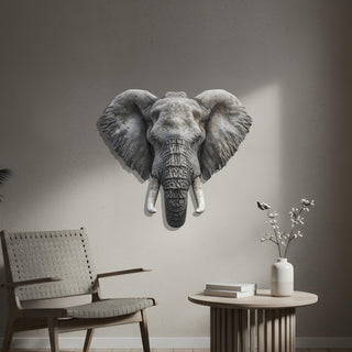 Elephant Head Metal Wall Art, Safari Wall Decor, Wildlife Decoration, Modern Jungle Art