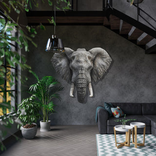 Elephant Head Metal Wall Art, Safari Wall Decor, Wildlife Decoration, Modern Jungle Art