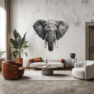 Elephant Head Metal Wall Art, Safari Wall Decor, Wildlife Decoration, Modern Jungle Art